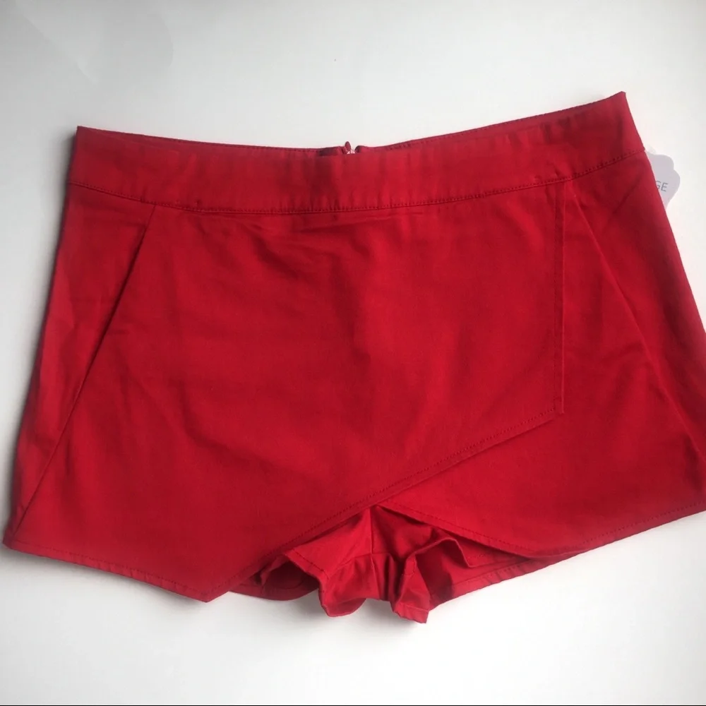 High Waist Bright Red Fun Skort / Shorts Sz M NWT